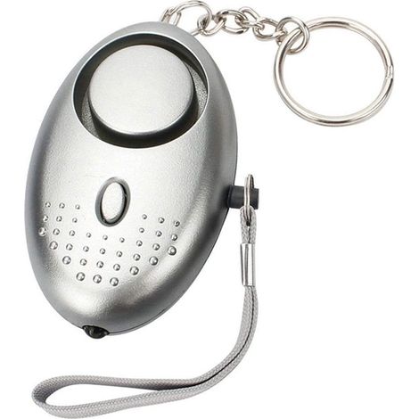 Alarme personnelle porte-clés, alarme de sécurité argentée avec lampe torche LED, alarme de sécurité anti-panique pour femmes (1/5)