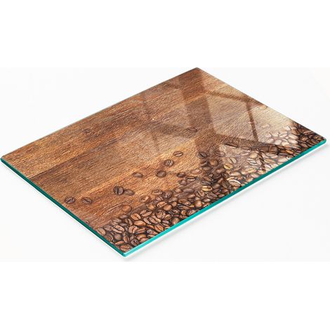 Multifunktionales dekoratives Glas-Küchenbrett „Kaffeebohnen“, 80 x 52 cm (1/5)