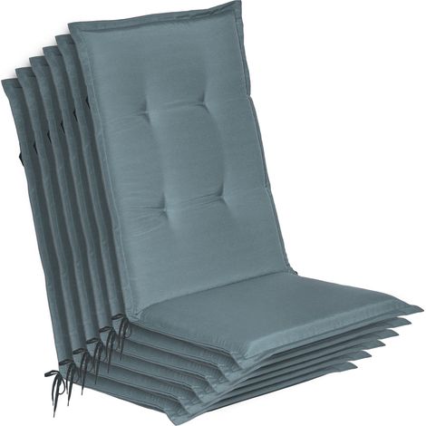 6er Set Gartenstuhlauflage Loft HL Taubenblau, 120x50x6cm