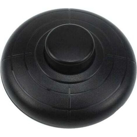 Interrupteur à pied rond 1 pièce - diamètre 70 mm x 31 mm - noir, 250 V/2 A, adapté aux cables à 2 ou 3 conducteurs, adapté aux lampes de table et lampadaires (1/5)