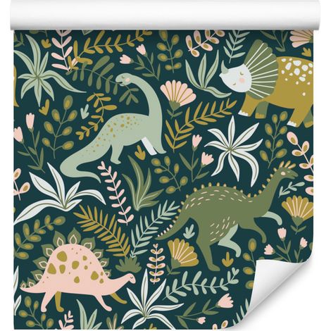 Papel pintado de dinosaurios para salón y dormitorio, 50x1000 cm. (1/5)