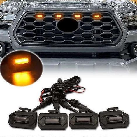 LED-Frontgrillleuchten, kompatibel mit Toyota Tacoma Raptor TRD Off Road Sport 2020–2021, Außenbeleuchtung des Kühlergrills, gelbes Licht (1/5)
