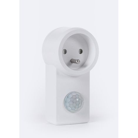Adaptateur Prise Schuko Tipo E avec Détecteur de Mouvement Blanc (1/2)