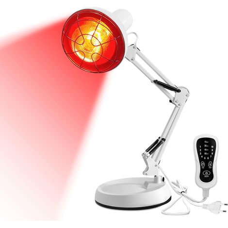 Lampe Infrarouge 150W, Lampe Infrarouge Chauffante, 10 Niveaux de Température Réglables avec Minuterie, Lampe Chauffante pour Soulager La Douleur (1/5)