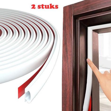 Tira de sellado para puertas y ventanas de 6 metros - Paquete de 2 - Resistente al viento - Marrón (1/5)