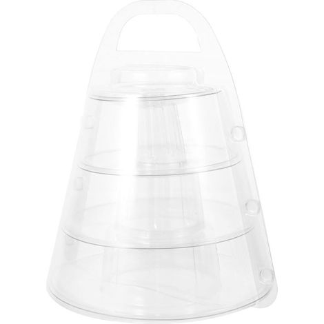 Soporte transparente para exhibir macarons con tapa, soporte de postres de varios niveles para pasteles de boda. (1/5)