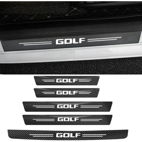 (5 pièces) Film de protection autocollant en fibre de carbone pour seuils de portières de voiture avec logo GOLF,bandes de protection de pare-chocs et plaques de protection anti-rayures Accessoires (1/3)