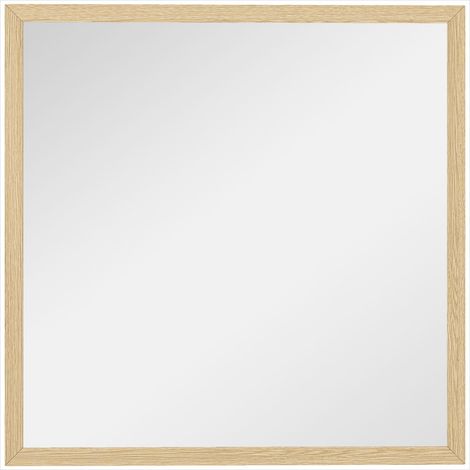 Décoration murale Miroir mural carré en bois naturel 50 x 50 cm (1/5)