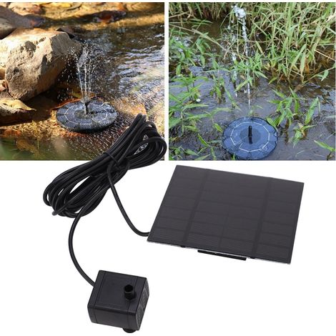 Fontaine solaire SF004 avec pompe à eau, 1,5 W, 110 x 110 mm, 6 buses, hauteur de jet maximale 70 cm. Convient pour les jardins, bassins, piscines, aquariums et autres espaces extérieurs. (1/5)