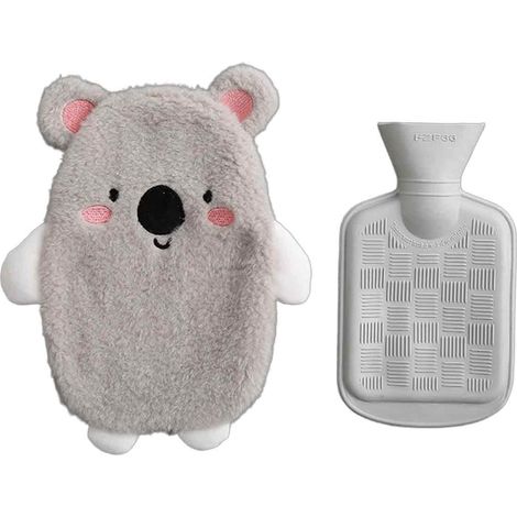 Bouillotte premium avec housse souple, bouillotte amovible de 0,5 litre pour enfants, en caoutchouc naturel sûr et durable, idéale pour garder l'eau chaude au chaud. Cadeau parfait. (1/5)