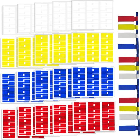 Étiquettes de câble, Marqueurs Electriques, Autocollantes, 600 pièces Adhésives, Résistants à la Déchirure, 4 couleurs (1/5)