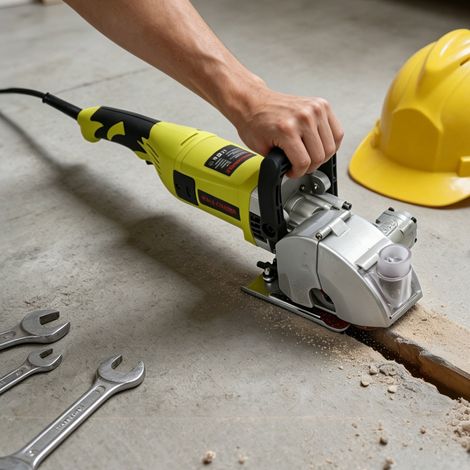 Rainureuse électrique 4000W, rainureuse de fente pour murs, 6500 tr/min - Profondeur/largeur réglable - Diamètre de la lame 121mm, pompe à eau avec tuyau de 4 m - Sans poussière avec raccord d’aspirat (1/5)