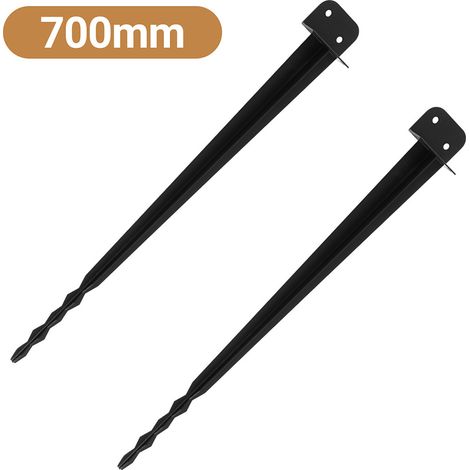 Jiubiaz 2 piezas soporte para poste para clavar 700 mm, fijación robusta para postes de madera cuadrada