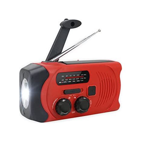 Denver - Scr-2000 - Radio Portable Solaire Et Manivelle - Am/fm - Lampe Led 1w - Batterie 2000mah - Charge Usb - Sirène Sos
