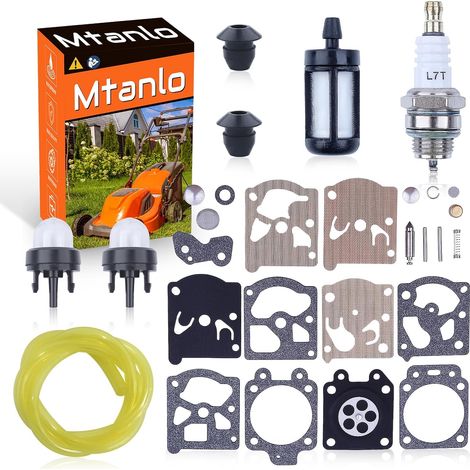 Kit de carburateur Carb compatible avec Stihl FS36 FS85 FS75 FS40 FS44 FS45 FS75 FS80 OEM RB-85, kit de réparation de carburateur, ampoule de démarrage, bougie d'allumage, conduite de carburant, bouch (1/5)