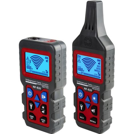 NF-826 Détecteur de câbles portables - Localisateur pratique de lignes téléphoniques - Détecteur de câbles souterrains professionnel (1/5)