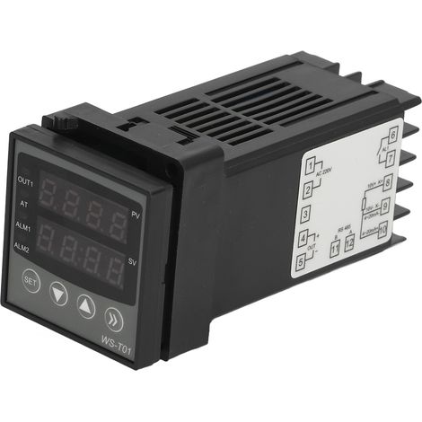Intelligenter PID-Temperaturregler mit Digitalanzeige, ABS-Gehäuse, Thermostat für die Druck- und Chemieindustrie, 24 V DC (1/5)