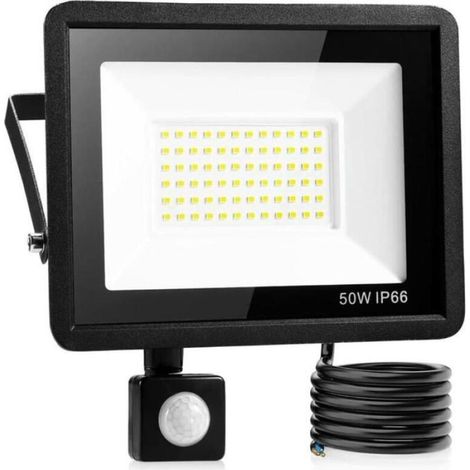 50W Led Projecteur Exterieur Detecteur,Ip66 imperméable luminaire Exterieur Detecteur,Lumière blanche froide,Largement Utilisé (1/4)