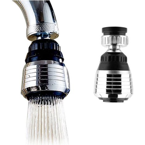 Rubinetto girevole a 360° con aeratore - JINFGERNE - Set aeratore a 2 modalità per cucina e bagno, adattatori inclusi, risparmio idrico (1/5)