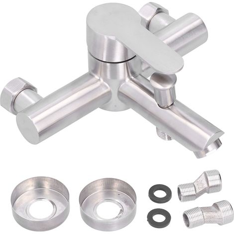 G1/2 Stainless Steel Brushed Bathtub Faucet Cold Hot Water Mixing Valve Triple Shower Faucet