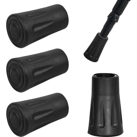 Pièces Embout Canne de Marche, 2 Paires Embouts en Caoutchouc, Embouts en Caoutchouc pour Bâtons de Marche, Embouts en Caoutchouc de Rechange pour Bâtons de Randonnée, Marche, Trekking 12mm (1/5)