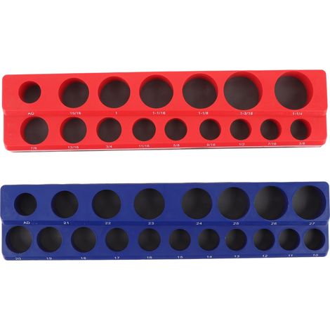 Organisateur de douilles magnétiques à entraînement de 1/2 pouces, aimant puissant, plateaux de support métriques SAE, 2 pièces (1/5)