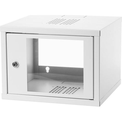 Wall-mounted network cabinet 19" 4U rack 550x350, door glass, gray, untilized, folded, 30kg