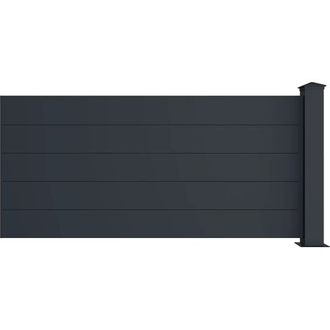 Estensione della recinzione da posare H89 x L189 cm + 1 montante Antracite - NAZARIO (1/3)