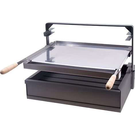 Support Barbecue avec tiroir et récupérateur de graisse, Bac avec Plaque pour Barbecue en Inox coloris Gris - 60 x 43 x 42 cm (1/3)
