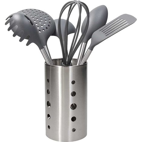 Set 6 Pezzi Utensili da Cucina in Nylon + Portautensili in Acciaio Inox Tognana (1/2)