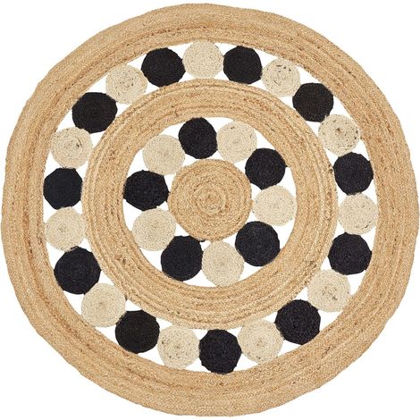 Teppich HOVIT Schwarz ø 140 cm Jute (1/5)