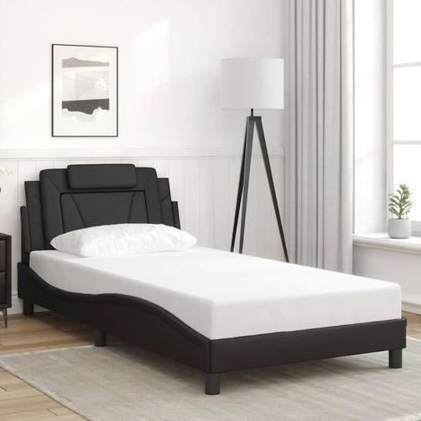 Bettgestell "Viana" ohne Matratze Schwarz 100x200 cm Kunstleder (1/5)