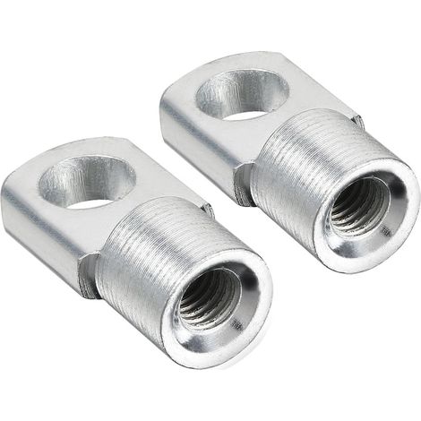Tappo terminale molla a gas M6 filettatura interna diametro foro 8 mm acciaio A3 argento 2 pezzi