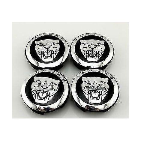 Jeu de 4 enjoliveurs centraux de roue noirs 59 mm pour JAGUAR X TYPE XK XF XJ XJ8 XJ6 (1/2)