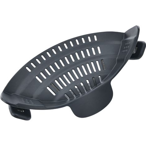 Este colador de silicona ajustable se adapta a ollas, sartenes y cuencos (ideal para servir fideos, pasta y verduras). Gris (1/5)
