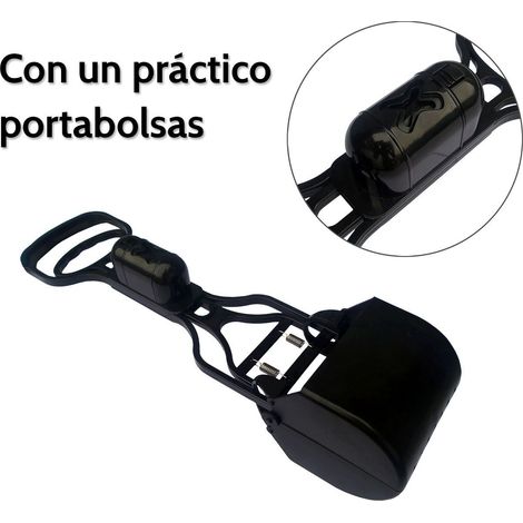 Recogedor de heces de perros con sistema de pinza con cómodo porta-bolsas  Modelo: Grande