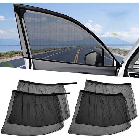 Filet pare-soleil de voiture, noir, universel, ensemble de 4 pièces (1/5)