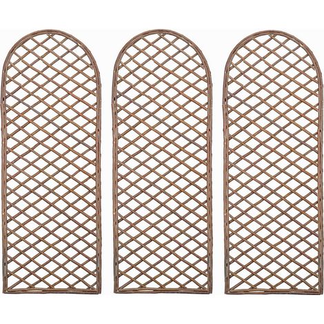 Set of 3 Willow Trellis With Curved Top (120cm x 45cm)