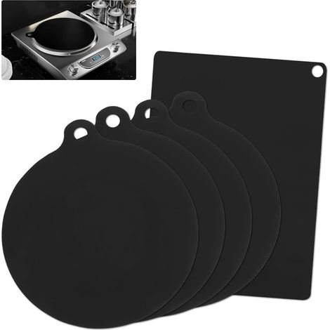 5 Pièces Protege Plaque Induction, Protection Plaque de Cuisson, Tapis Protection Induction Silicone, Coussin pour Cuisinière, Cache Silicone (1/5)