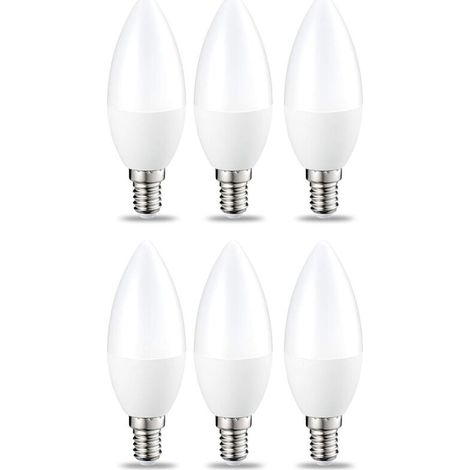 Ampoule LED Dimmable E14 Forme Bougie, 5W Équivalent à 40W, Blanc Froid 5000K, 470lm, Ampoule Bougie B35 avec Petit Culot à Vis, Lampe Intensité Variable 220-240V, Lot de 6-RAPANDA