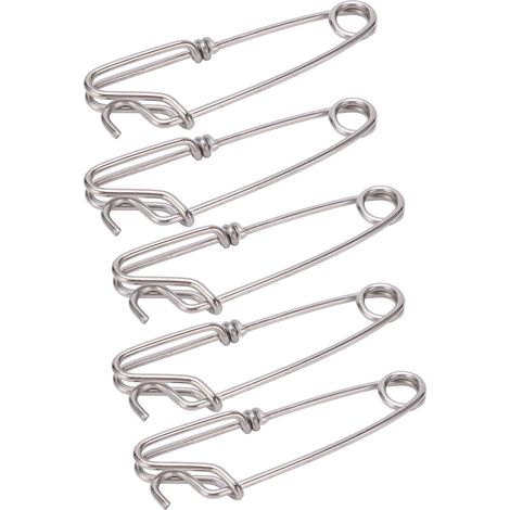 Mousquetons à long manche avec émerillon, connecteurs de pêche en mer avec œillet fermé et boucle de suspension, boucle à dégagement rapide, 3,0 cm x 110 mm (1/5)