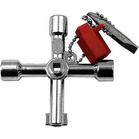 Clé utilitaire pour boîtier de compteur d'eau, d'électricité et de gaz de radiateur et clé de vanne de radiateur (2 pièces, argentée) - MXBC (1/5)