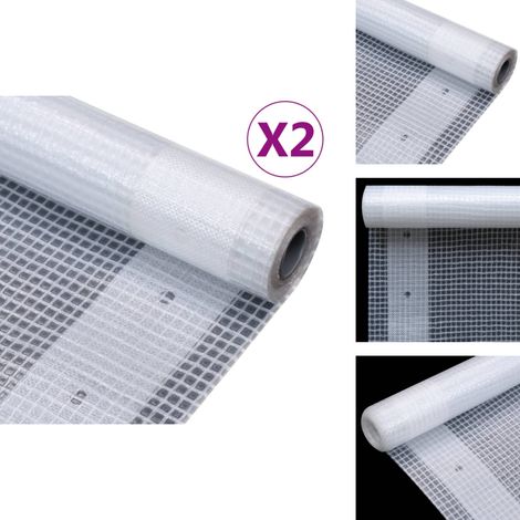 Bâches Leno 2 pcs 260 g/m² 4x5 m Blanc - Couverture Imperméable - Bâche De Protection - Bâche De Jardin - Bâche Pour Abri - Bâche Pour Bateau (1/5)