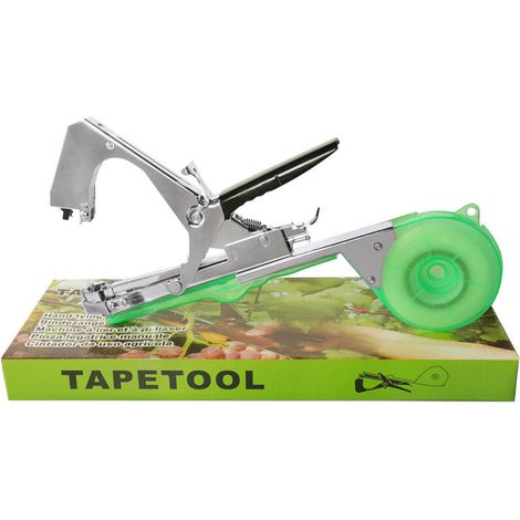 Machine à relier les plantes Outils de ruban adhésif pour plantes de jardin - Outil de ruban adhésif de jardinage avec rubans, pinces en S et lames de rechange (1/3)