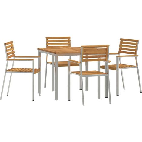 Maison Exclusive - Garten Essgruppe 5 pcs Massives Akazienholz un