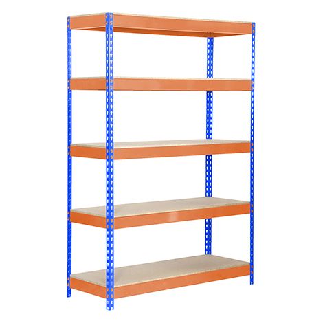 Simonrack Mensola Standard in metallo e legno blu arancione 5 ripiani (1/3)