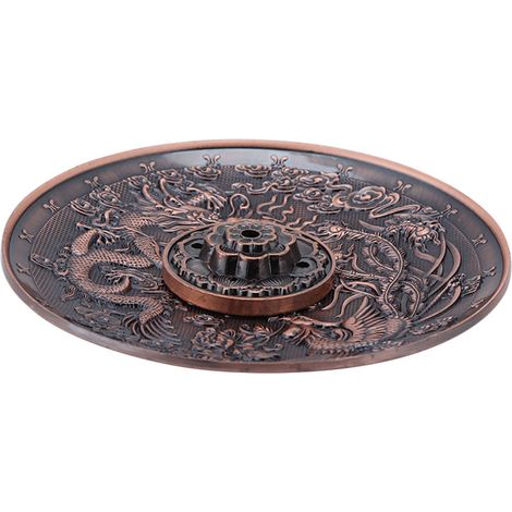 Porte-encens en alliage de zinc, motif dragon, pour chambre à coucher, couleur bronze rouge. (1/5)