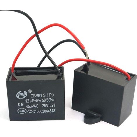 2 Stück CBB61 12uF 450V AC 50/60Hz Lüftermotor-Stromkondensator (1/3)