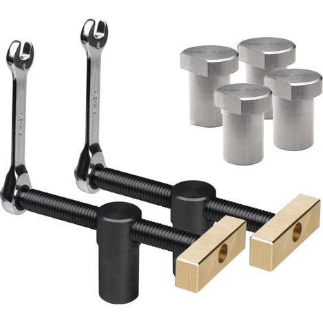 Lot De 2 Pinces Etau De Table Menuisier , Serres-Joints Rapide Etabli , Clip De Bureau RéGlable Avec 4 Bench Dog , Etau Perceuse Colonne Outils Menuiserie (1/5)