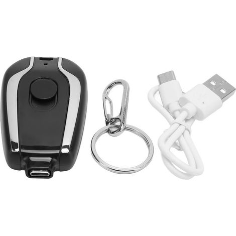 1500 mAh Schnellladegerät mit USB-C-Anschluss für Android-Geräte, Mini-Notfall-Powerbank für Mobiltelefone, Schwarz (1/5)